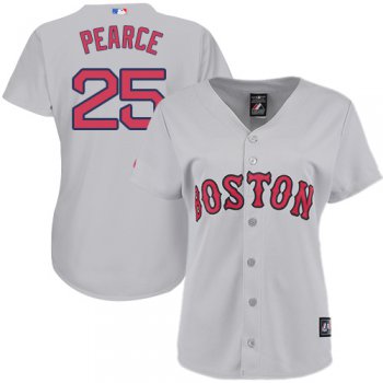 Red Sox #25 Steve Pearce Grey Road Women's Stitched Baseball Jersey
