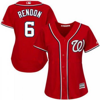 Women's Majestic Washington Nationals #6 Anthony Rendon Authentic Red Alternate Cool Base MLB Jersey