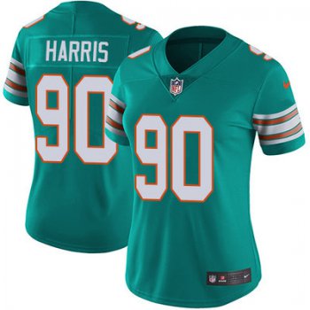 Women's Nike Dolphins #90 Charles Harris Aqua Green Alternate Stitched NFL Vapor Untouchable Limited Jersey