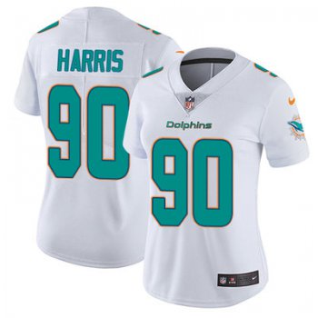 Women's Nike Dolphins #90 Charles Harris White Stitched NFL Vapor Untouchable Limited Jersey