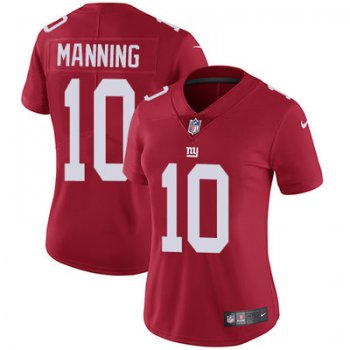 Women's Nike Giants #10 Eli Manning Red Alternate Stitched NFL Vapor Untouchable Limited Jersey