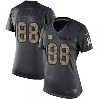 Women's Nike Giants #88 Evan Engram Black Stitched NFL Limited 2016 Salute to Service Jersey