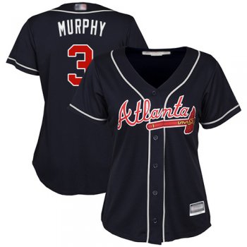 Braves #3 Dale Murphy Navy Blue Alternate Women's Stitched Baseball Jersey