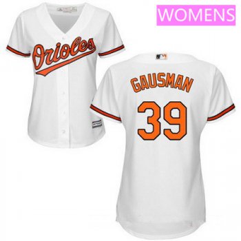 Women's Baltimore Orioles #39 Kevin Gausman White Home Stitched MLB Majestic Cool Base Jersey