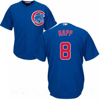 Women's Chicago Cubs #8 Ian Happ Royal Blue Stitched MLB Majestic Cool Base Jersey