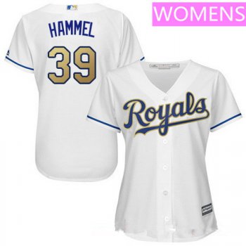 Women's Kansas City Royals #39 Jason Hammel White Home Stitched MLB Majestic 2017 Cool Base Jersey