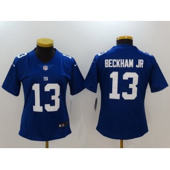 Women's New York Giants #13 Odell Beckham Jr Royal Blue 2017 Vapor Untouchable Stitched NFL Nike Limited Jersey