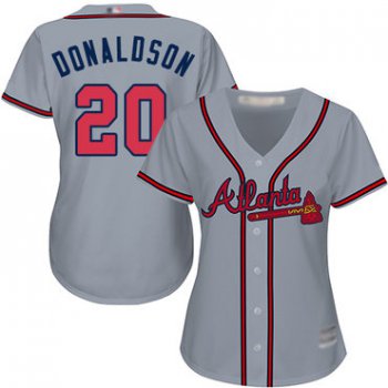 Braves #20 Josh Donaldson Grey Road Women's Stitched Baseball Jersey