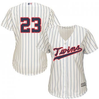 Minnesota Twins #23 Nelson Cruz Cream Strip Alternate Women's Stitched Baseball Jersey