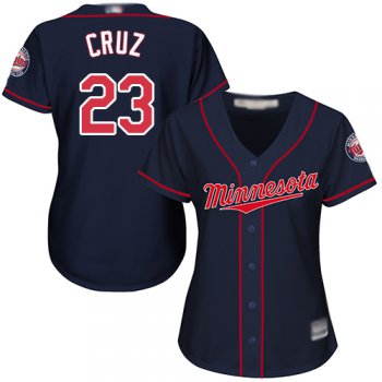 Minnesota Twins #23 Nelson Cruz Navy Blue Alternate Women's Stitched Baseball Jersey