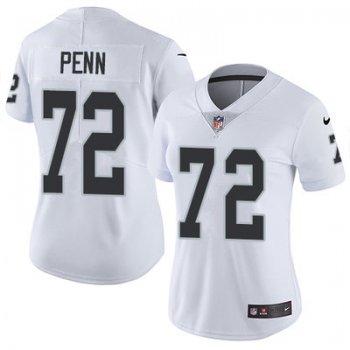 Nike Raiders #72 Donald Penn White Women's Stitched NFL Vapor Untouchable Limited Jersey