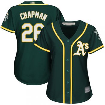 Oakland Athletics #26 Matt Chapman Green Alternate Women's Stitched Baseball Jersey