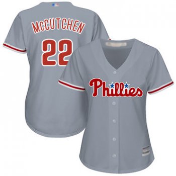 Philadelphia Phillies #22 Andrew McCutchen Grey Road Women's Stitched Baseball Jersey