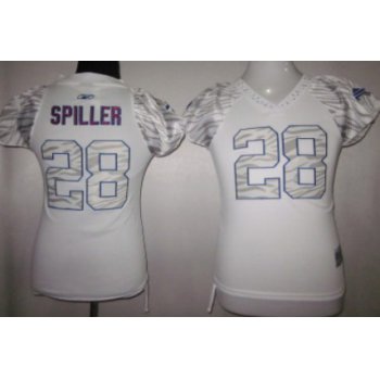 Buffalo Bills #28 C.J.Spiller White Womens Field Flirt Fashion Jersey