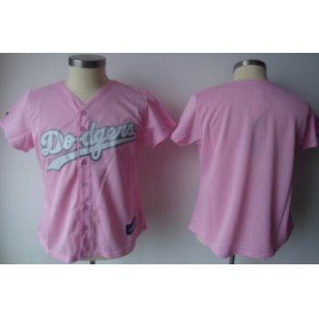 LA Angeles Dodgers Blank Pink Womens Jersey