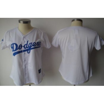 LA Angeles Dodgers Blank White Womens Jersey