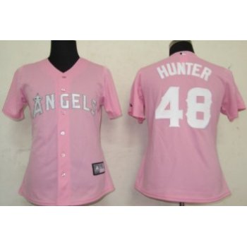 LA Angels of Anaheim #48 Hunter Pink Womens Jersey