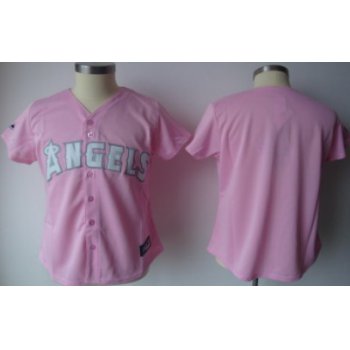 LA Angels of Anaheim Blank Pink Womens Jersey