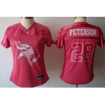 Minnesota Vikings #28 Adrian Peterson Pink Fem Fan Womens Jersey
