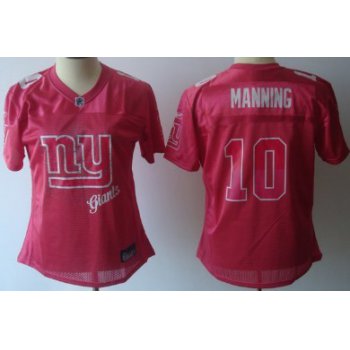 New York Giants #10 Eli Manning Pink Fem Fan Womens Jersey