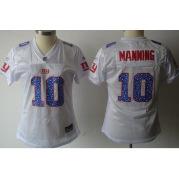 New York Giants #10 Manning White With Blue Womens Sweetheart Jersey