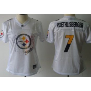 Pittsburgh Steelers #7 Ben Roethlisberger White Fem Fan Womens Jersey