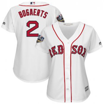 Women's Boston Red Sox 2 Xander Bogaerts Majestic White 2018 World Series Cool Base Player Jersey