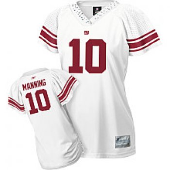 New York Giants #10 Manning White Womens Field Flirt Fashion Jersey