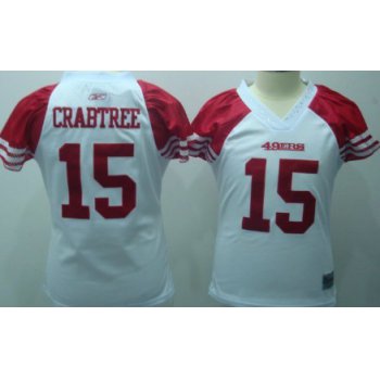 San Francisco 49ers #15 Crabtree White Womens Field Flirt Fashion Jersey