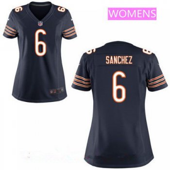 Women's Chicago Bears #6 Mark Sanchez Navy Blue Team Color Stitched NFL Nike Game Jersey