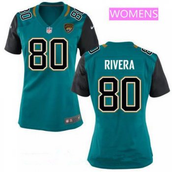 Women's Jacksonville Jaguars #80 Mychal Rivera Teal Green Team Color Stitched NFL Nike Game