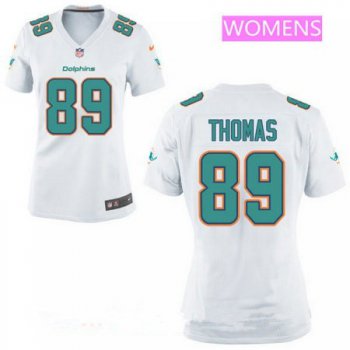 Women's Miami Dolphins #89 Julius Thomas White Road Stitched NFL Nike Game Jersey