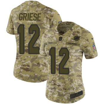Nike Dolphins #12 Bob Griese Camo Women's Stitched NFL Limited 2018 Salute to Service Jersey