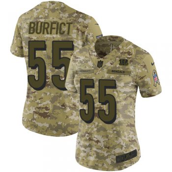 Nike Bengals #55 Vontaze Burfict Camo Women's Stitched NFL Limited 2018 Salute to Service Jersey