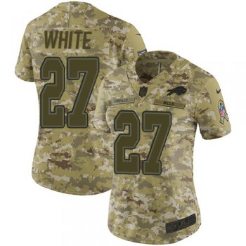 Nike Bills #27 Tre'Davious White Camo Women's Stitched NFL Limited 2018 Salute to Service Jersey