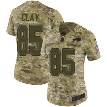Nike Bills #85 Charles Clay Camo Women's Stitched NFL Limited 2018 Salute to Service Jersey