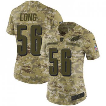Nike Eagles #56 Chris Long Camo Women's Stitched NFL Limited 2018 Salute to Service Jersey