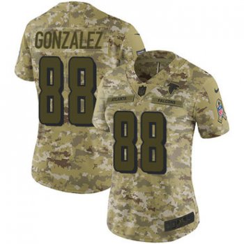 Nike Falcons #88 Tony Gonzalez Camo Women's Stitched NFL Limited 2018 Salute to Service Jersey