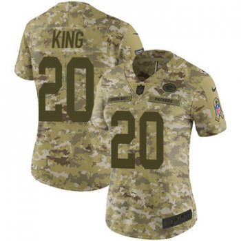 Nike Packers #20 Kevin King Camo Women's Stitched NFL Limited 2018 Salute to Service Jersey