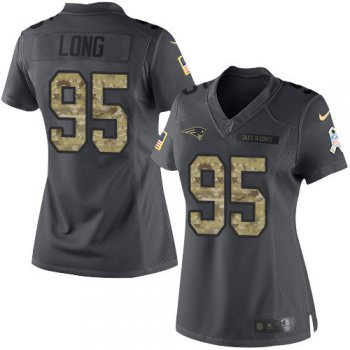 Women's New England Patriots #95 Chris Long Black Anthracite 2016 Salute To Service Stitched NFL Nike Limited Jersey