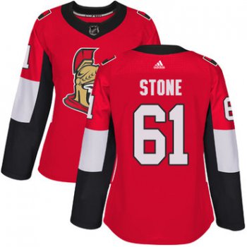Adidas Senators #61 Mark Stone Red Home Authentic Women's Stitched NHL Jersey