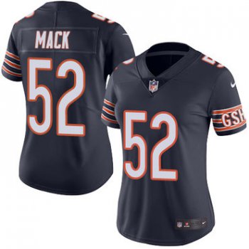 Nike Bears #52 Khalil Mack Navy Blue Team Color Women's Stitched NFL Vapor Untouchable Limited Jersey