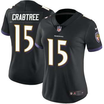 Women Nike Ravens #15 Michael Crabtree Black Alternate Stitched NFL Vapor Untouchable Limited Jersey