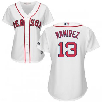 Women's Boston Red Sox #13 Hanley Ramirez White Home Stitched MLB Majestic Cool Base Jersey