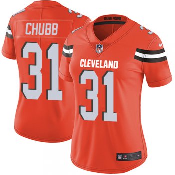 Nike Cleveland Browns #31 Nick Chubb Orange Alternate Women's Stitched NFL Vapor Untouchable Limited Jersey
