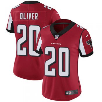 Nike Falcons #20 Isaiah Oliver Red Team Color Women's Stitched NFL Vapor Untouchable Limited Jersey