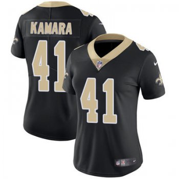 Women's Nike New Orleans Saints #41 Alvin Kamara Black Team Color Stitched NFL Vapor Untouchable Limited Jersey