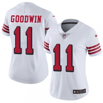 Women's Nike San Francisco 49ers #11 Marquise Goodwin White Rush Stitched NFL Vapor Untouchable Limited Jersey