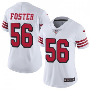 Women's Nike San Francisco 49ers #56 Reuben Foster White Rush Stitched NFL Vapor Untouchable Limited Jersey