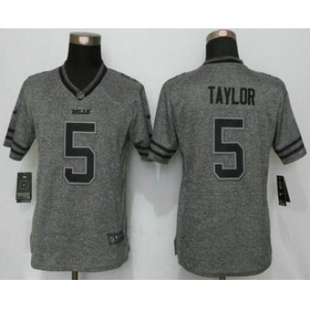 Women's Buffalo Bills #5 Tyrod Taylor Nike Gray Gridiron NFL Gray Limited Jersey